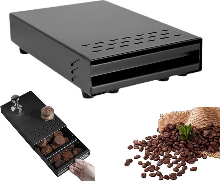 Espresso Knock Box Tray met Verwijderbare Knock Bar RVS Koffie Set voor Thuis Kantoor en Café Ideaal voor Koffie Resten en Poeder