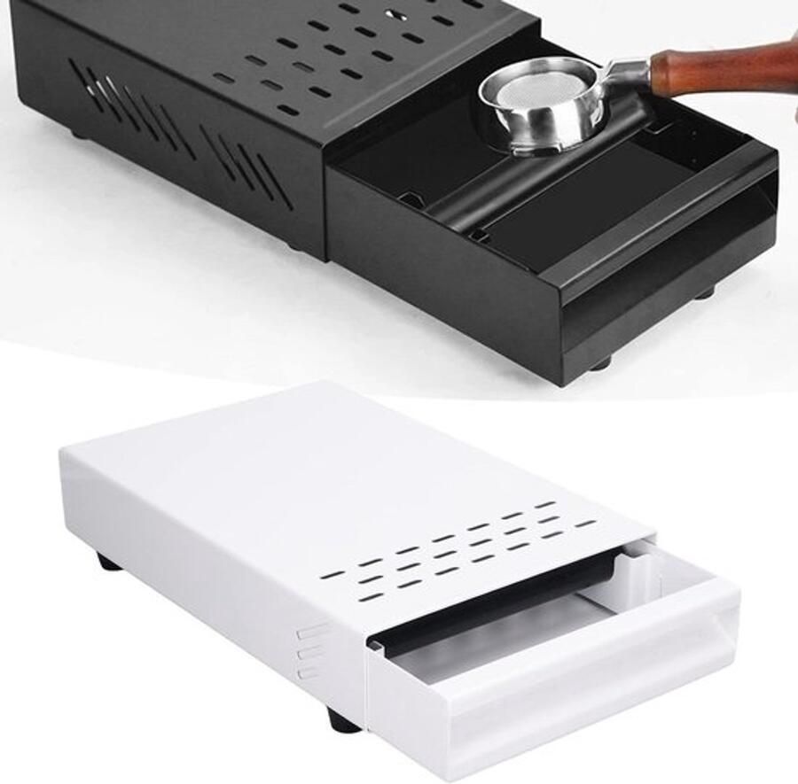 Espresso Koffie Klopper Bakje met Verwijderbare Rubberen Handvat RVS Koffieafvalbak met Antislip Ondergrond en Ideaal voor Koffie Bereiding