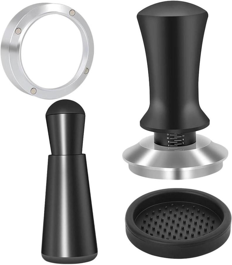 Espresso Koffie Tamper Set Doseerring Koffie Deskundige Koffiebereiding Gelijkmatig Aandrukken 51mm Zwart