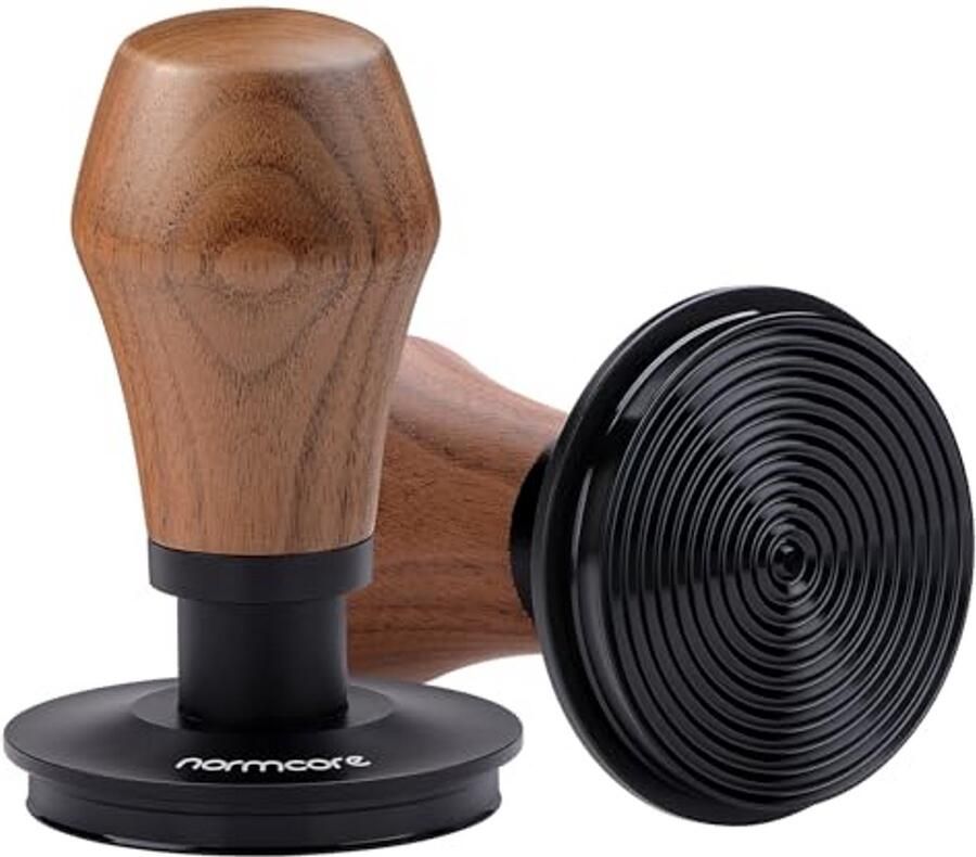 Espresso Koffie Tamper Veerbelaste Stamper Perfect Espresso Titanium PVD-coating 585 mm Walnoot