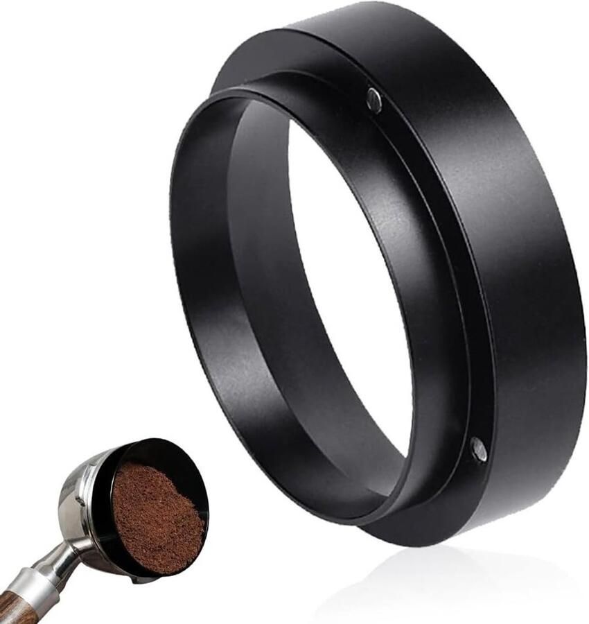 Espresso koffiedispensersysteem met 51mm zeefdrager aluminium funnel en magnetische accessoires voor koffiepoeder zwart