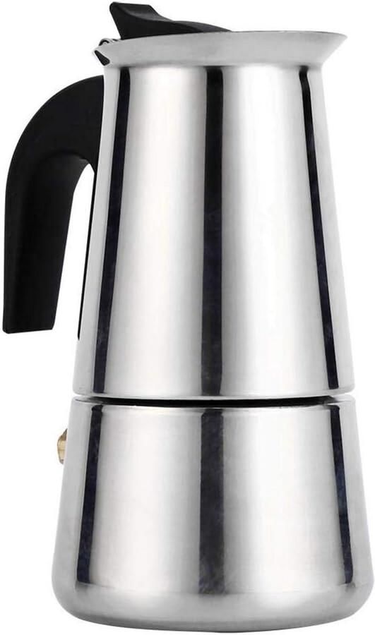 Espresso Koffiezetapparaat met Roestvrijstalen Filter en Moka Koffiekan 100 200 300 450 ml
