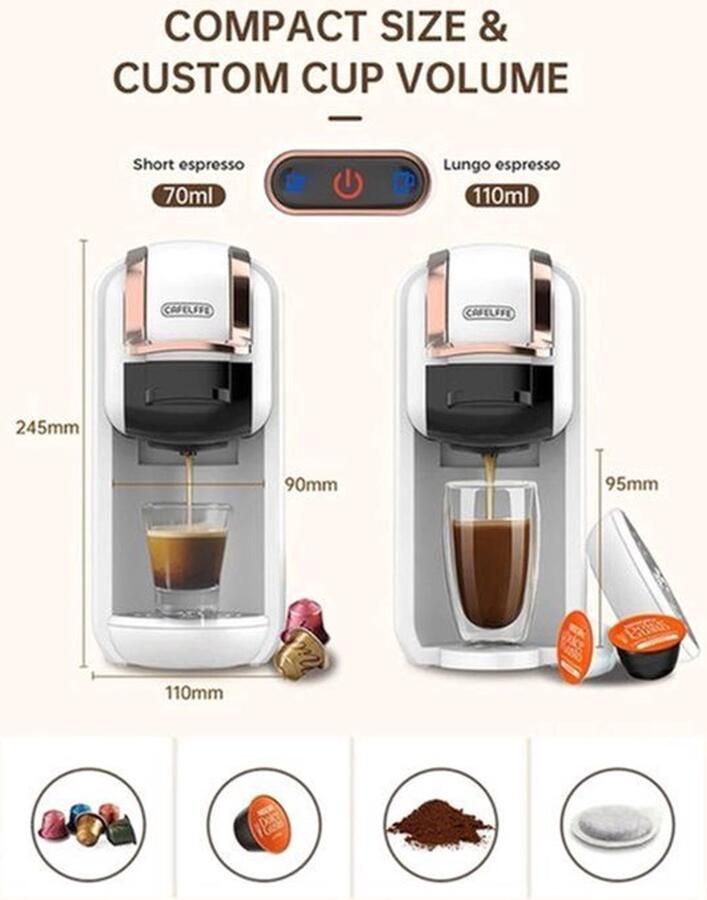 Espresso Koffiezetapparaat Zwart 19 Bar Pompdruk 0 6 Liter Watertank Compact Formaat Koffiecupmachine