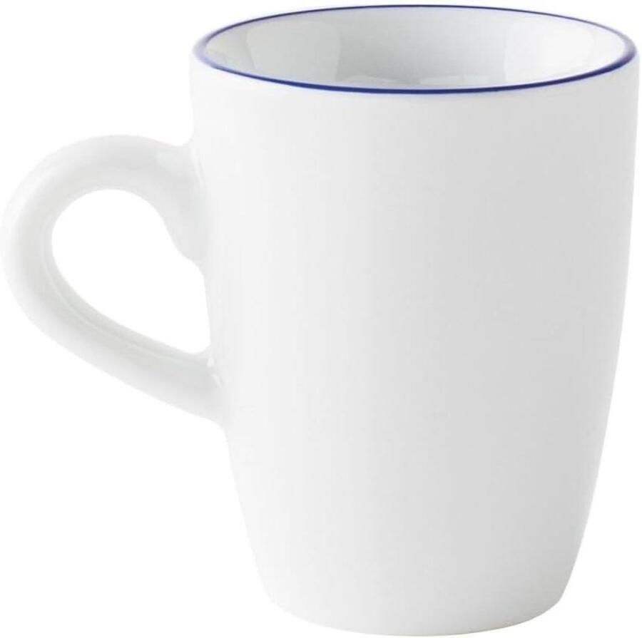 Espresso kopje hoog Koffiekopje klein Genieten van koffie Handmatig aangebracht design 010 l Blauw