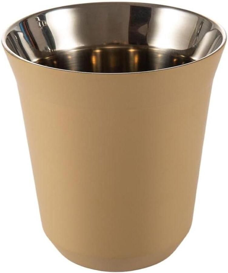 Espresso Kopje Koffiebeker Metaal Genieten van Koffie Dubbelwandig Geïsoleerd 80ml Beige