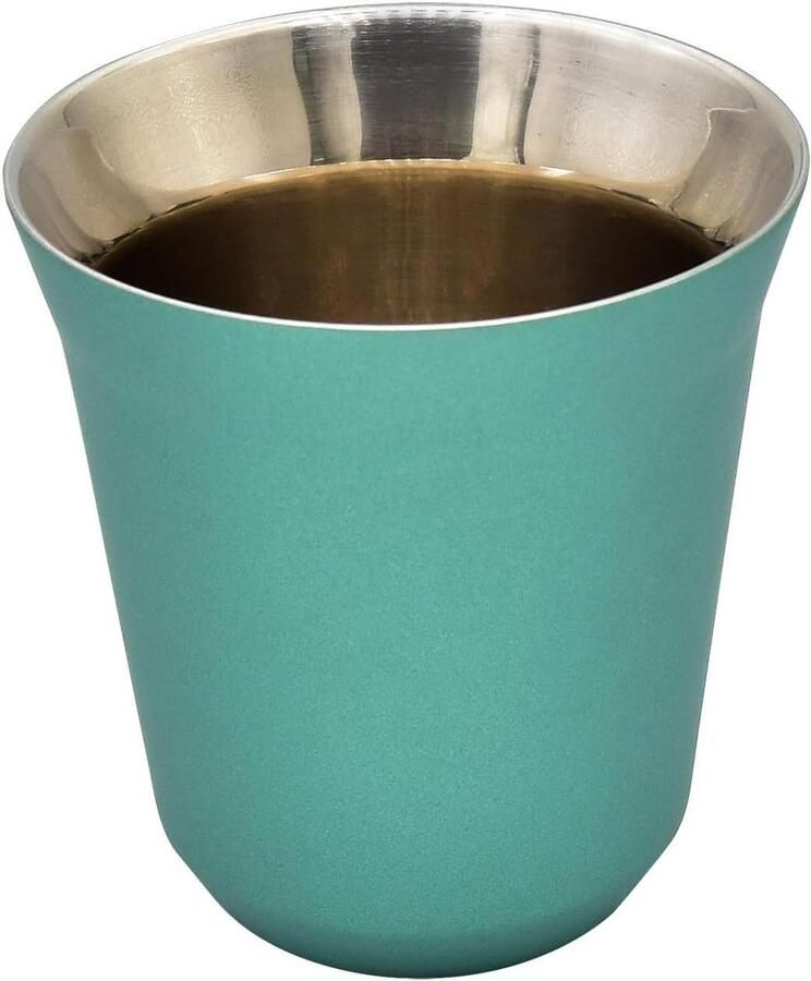 Espresso Kopjes Demitasse Cups Koffie Drinken Dubbelwandig Geïsoleerd 160 ml Groen