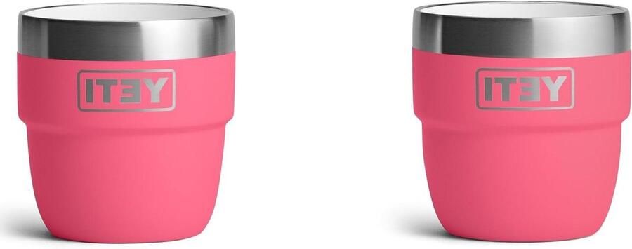 Espresso Kopjes Koffiebekers RVS Koffie Moment Dubbelwandige Isolatie 2 stuks 118 ml Tropisch Roze