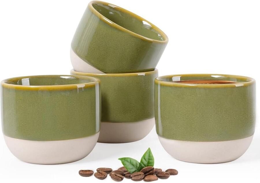 Espresso kopjes Koffiekopjes Koffie Genieten Handgemaakt Uniek 120 ml Gekleurd