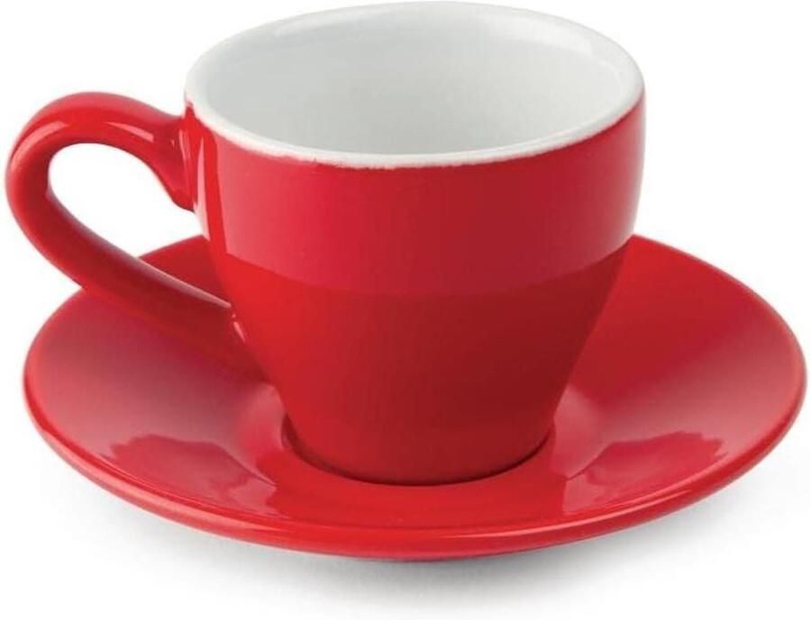 Espresso Kopjes Koffiekopjes Mokjes Koffiedrinken Thuis Zachte Randen 100 ml Rood