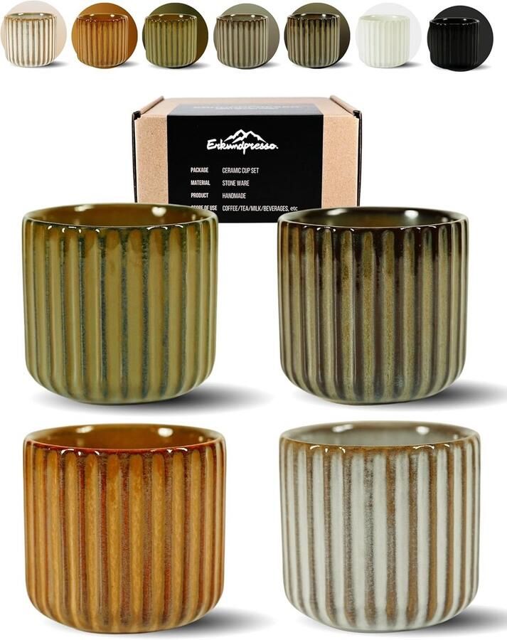 Espresso Kopjes Set Keramiek Mokken Warme Dranken Hitte-isolerend Ontwerp 180 ml Unieke Kleuren