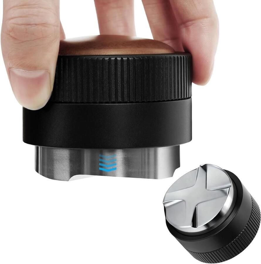 Espresso Leveler Koffiedistributeur Perfecte Espresso Zwaartekracht Adaptief 51 mm Zilver