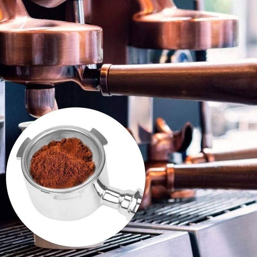 Espresso Machine Filtermand voor 2 Kopjes RVS Koffie Portafilter Basket 51mm Geschikt voor Single Wall en Non-Pressurized Gebruik