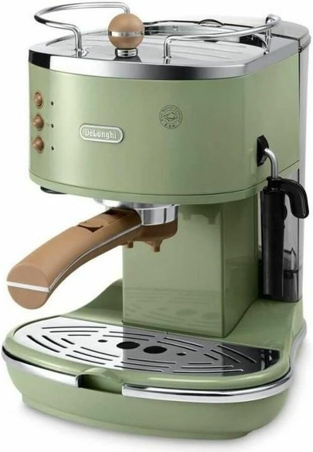 Espresso Machine Koffiezetapparaat Cappuccino Authentieke Koffie Retro Design 1 Liter Reservoir Groen