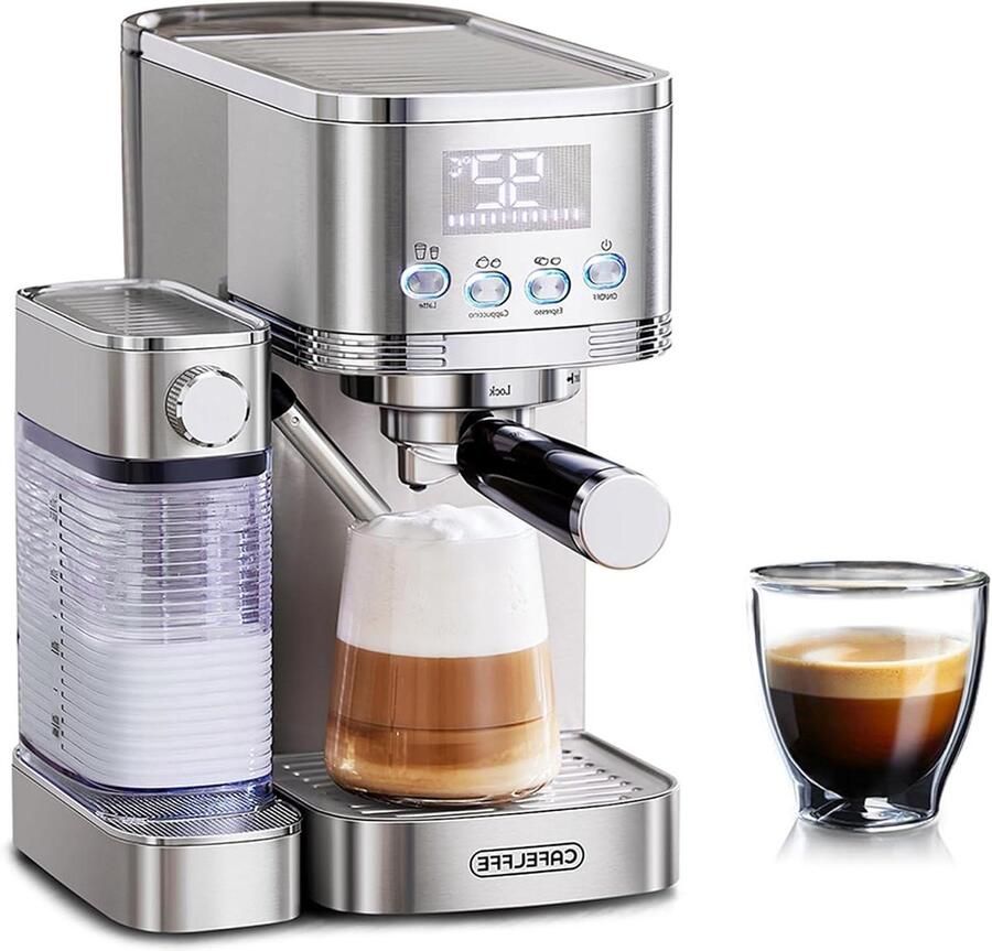 Espresso Machine Koffiezetapparaat Thuis Barista Dubbele Boiler 20 Bar Zilver