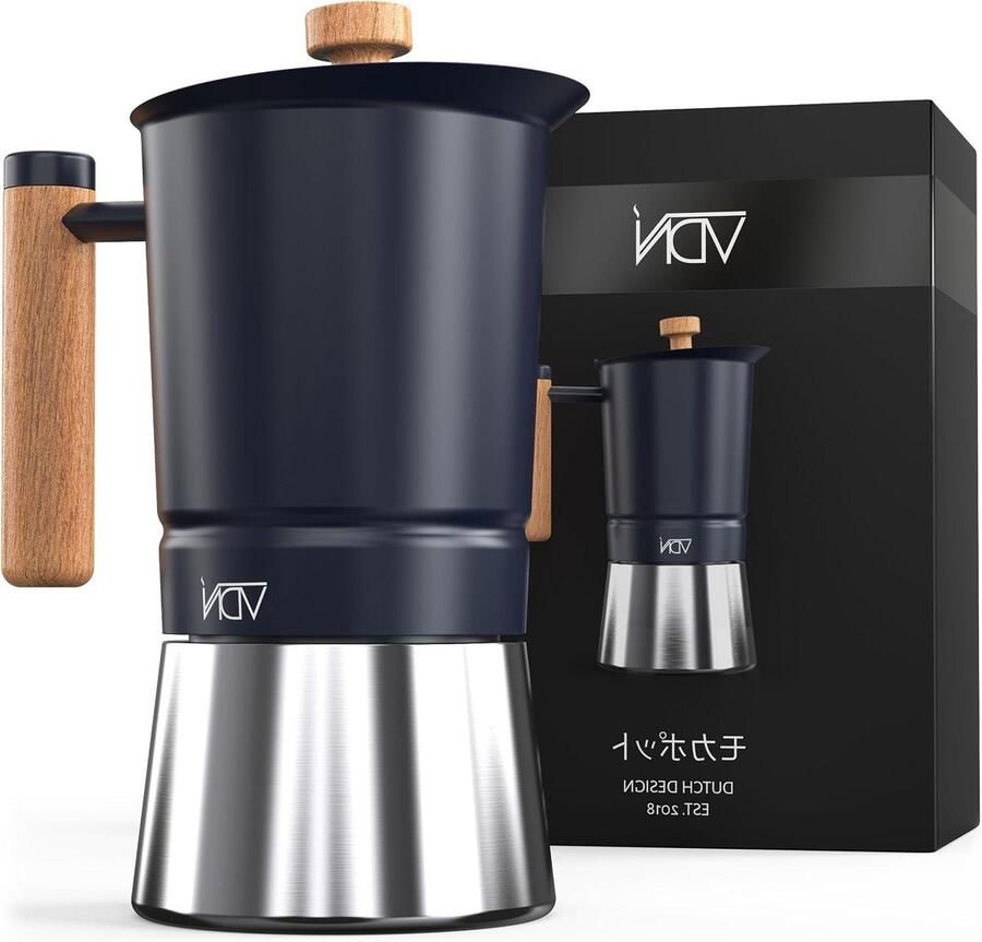 Espresso Maker Koffie Percolator Thuis Koffie Zetten Geschikt voor Inductie 300 ml 6 Kops Zwart