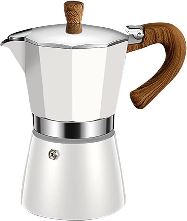 Espresso Maker Koffie Percolator Thuis Koffie Zetten Handmatige Bediening 12 x 19cm Beige