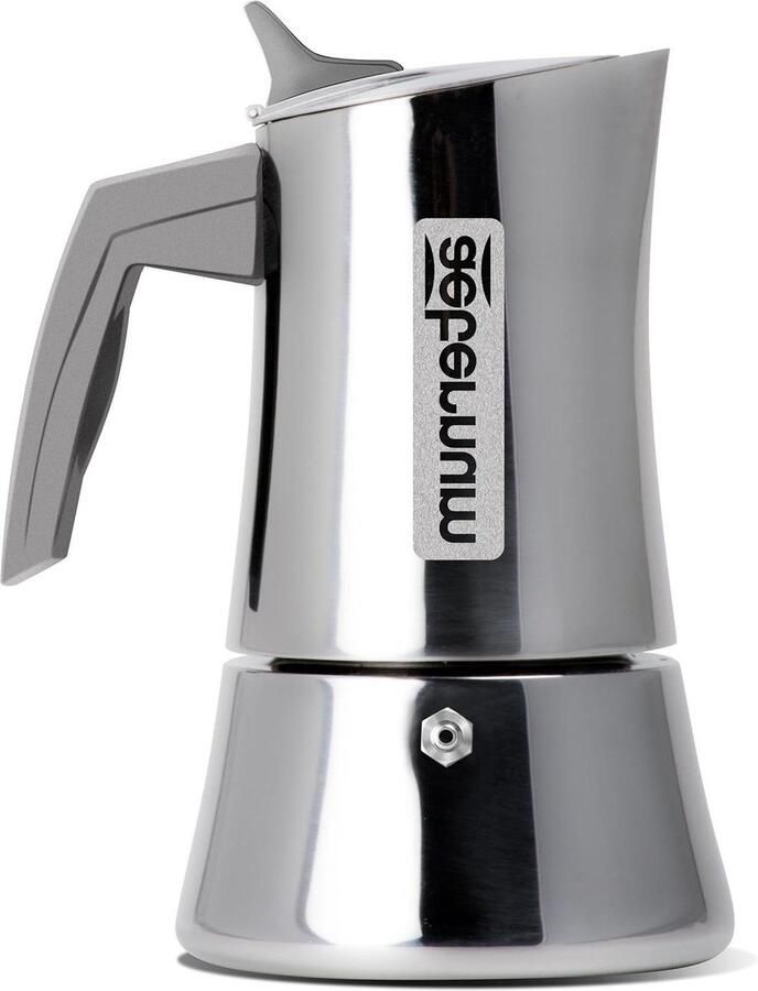 Espresso Maker Koffiezetter Moka Koffie Zetten Roestvrij Staal 6 Kops Zilver