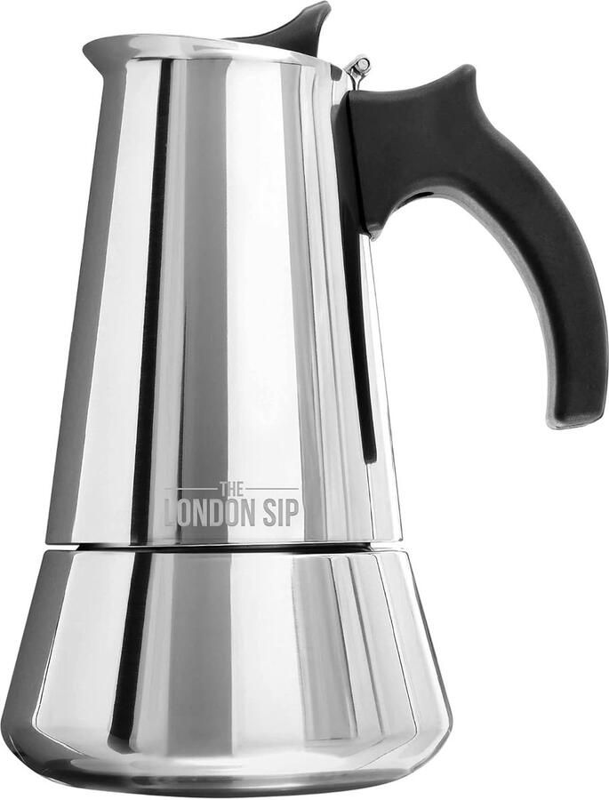 Espresso Maker Koffiepot Moka Thuis Italiaanse Koffie Geschikt voor Inductie 3 Cup Zilver