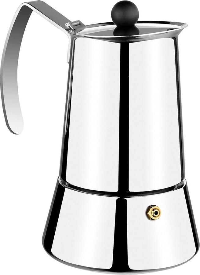 Koffiezetapparaat Moka pot Koffie zetten Roestvrij staal 4 kopjes Zilver