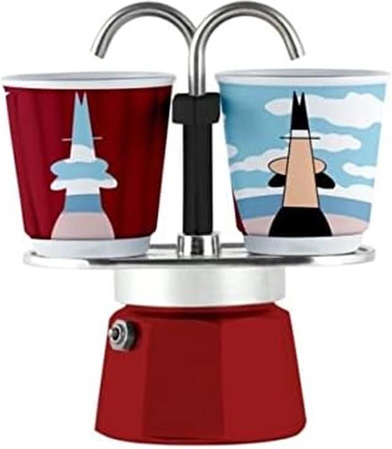 Espresso Maker Koffiezetter Koffie Zetten Dubbele Punt 2 Kops Wit