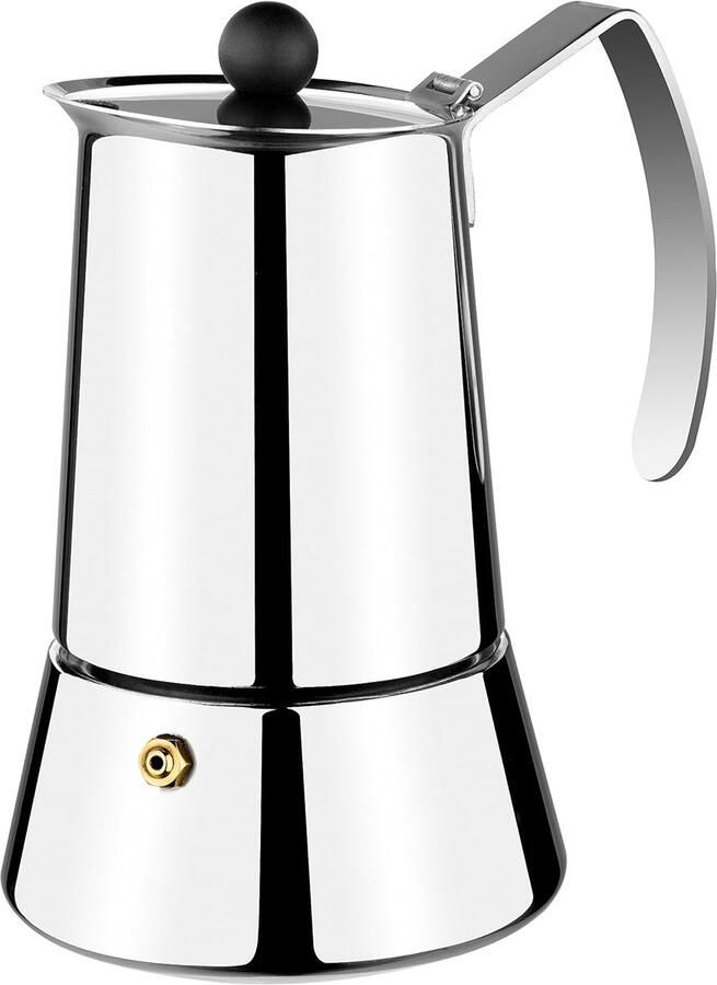 Espresso Maker Koffiezetter Koffie Zetten Roestvrij Staal 6 Koppen Zilver