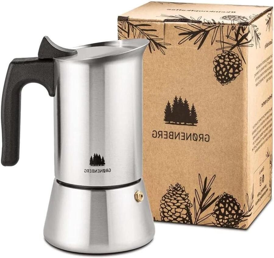 Espresso Maker Moka Pot Koffie Zetten Aluminiumvrij 2 Kops Rood
