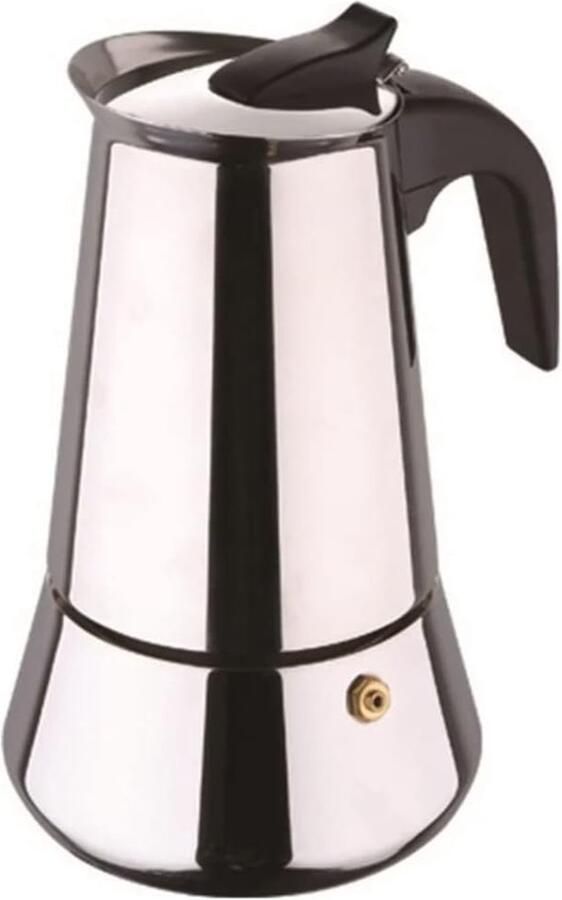 Espresso Maker Moka Pot Koffie Zetten Roestvrij Staal 12.7 cm Diameter Zilverkleurig