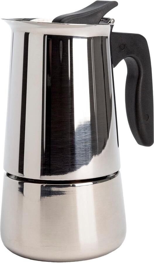 Espresso Maker Moka Pot Koffie Zetten Roestvrij Staal 6 Koppen Zilverkleurig