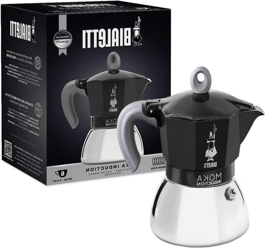 Espresso Maker Percolator Koffiezetter Koffie Zetten Geschikt Voor Inductie 6 Koppen 270ml Zwart