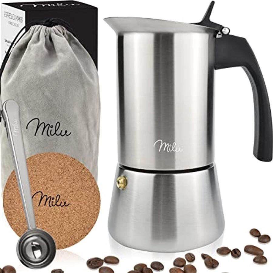 Espresso Maker voor Inductie 2-9 Bekers Roestvrij Stalen Moka Pot en Koffie Zet Set