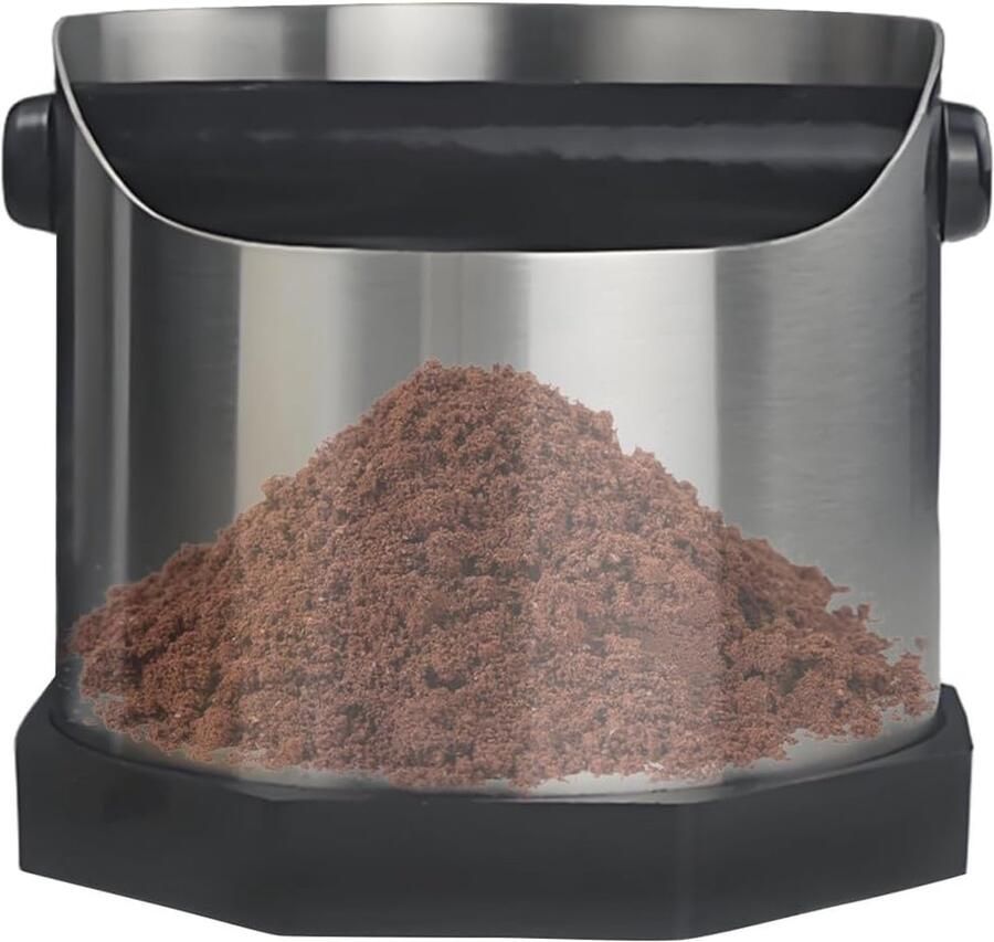 Espresso Mand Koffiedikbak Koffiebereiding Hoge Capaciteit 750 ml Zilver