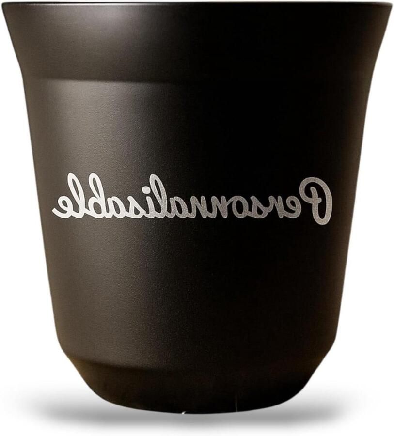 Espresso Mok Koffiekopje Dubbelwandig Dranken Serveren Onbreekbaar Roestvrij Staal 80 ml Zwart