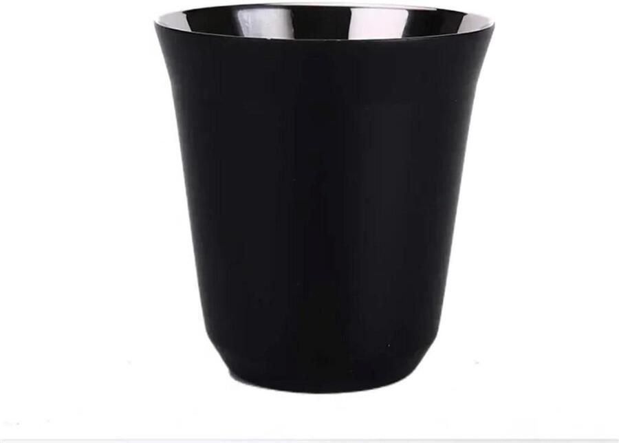 Espresso Mokken Koffiekopjes Geïsoleerd Genieten van Dranken Dubbelwandig RVS 80 160 ml Zwart