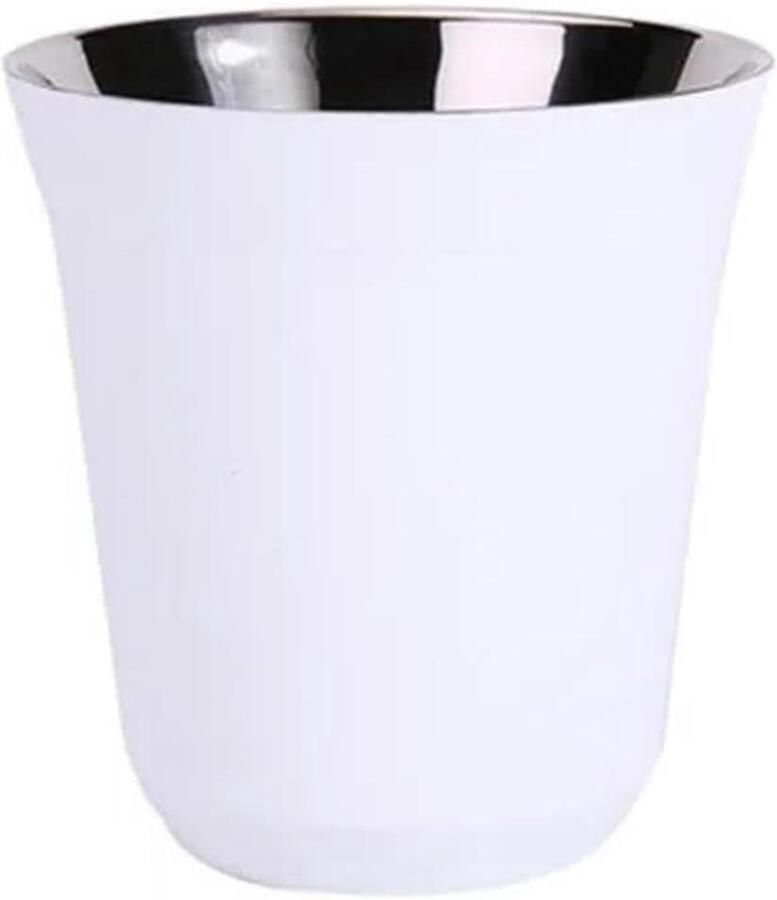 Espresso Mokken Koffiekopjes RVS Dagelijks Gebruik Dubbelwandig Geïsoleerd 80ml Wit