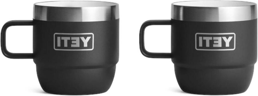 Espresso Mokken Koffiemokken Koffie Drinken Dubbelwandige Isolatie 2 x 177ml Zwart