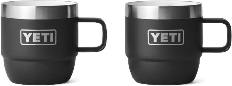 Espresso Mokken Kopjes Set Koffie Genieten Dubbelwandige Isolatie 2 x 177 ml Zwart