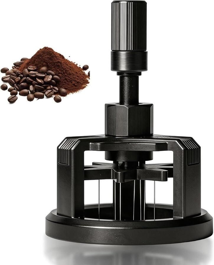 Espresso Naald Koffieverdeler Gelijkmatige Verdeling Instelbare Naaldhoogte 58 mm Zwart
