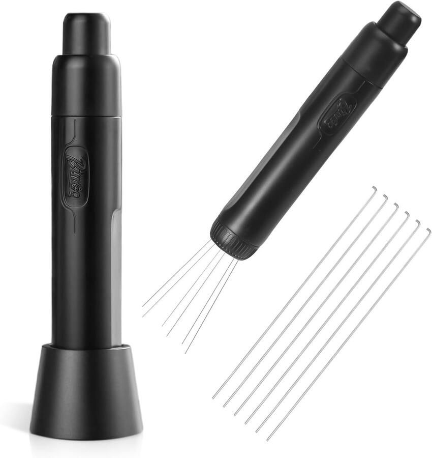 Espresso needle pen design koffie verdeler met 8 vervangnaalden en magnetische standaard voor perfecte koffie-extractie en barista-accessoires