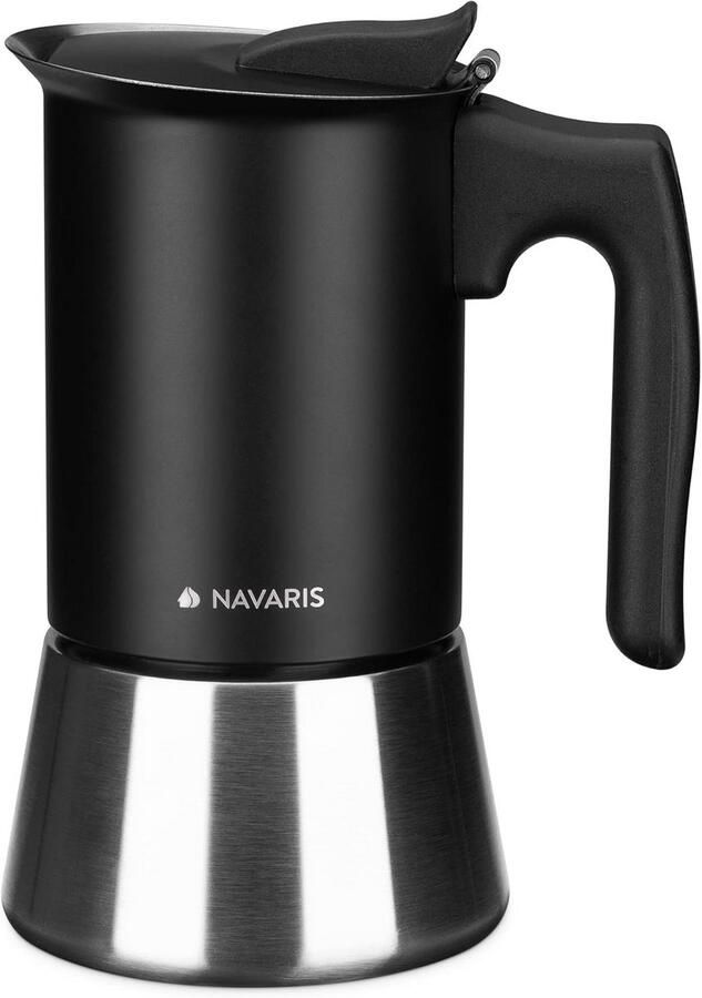 Espresso percolator 300 ml voor 6 kopjes geschikt voor alle kooksystemen zwart