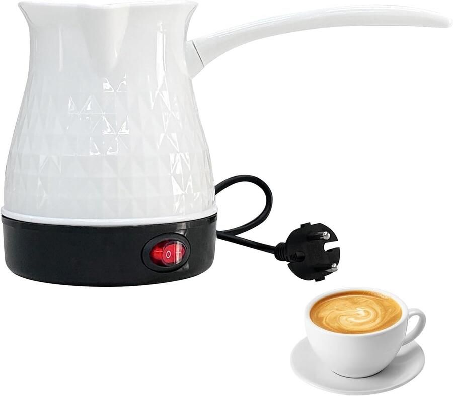 Espresso Percolator Koffiepot Mokkapot Koffie Zetten Dubbel Beveiligingssysteem 500 ml Wit