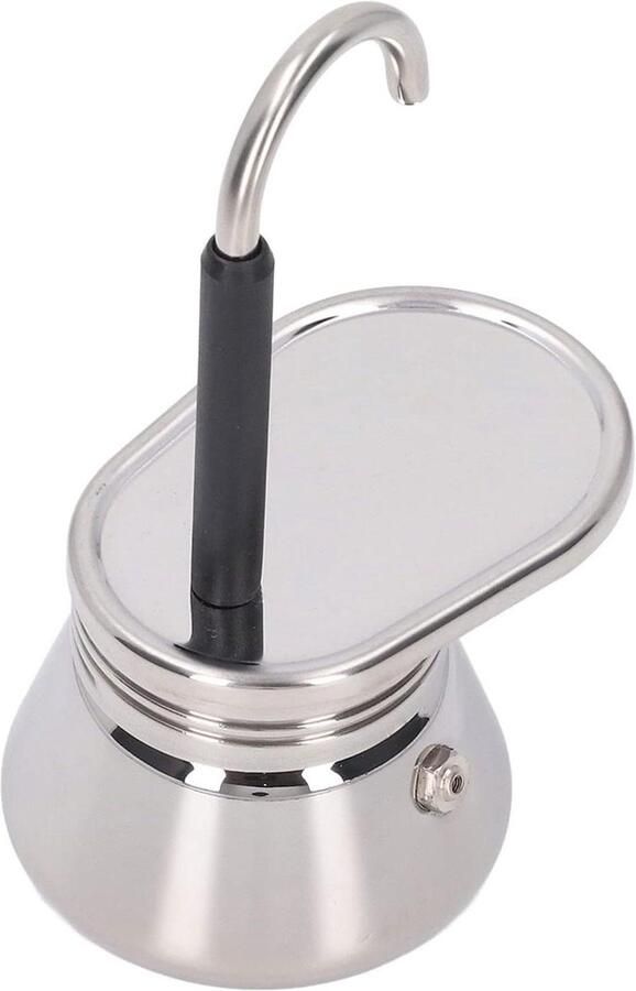 Espresso Pot Italiaanse Koffiezetter Outdoor Kamperen Roestvrij Staal 17 cm Hoog Zilver