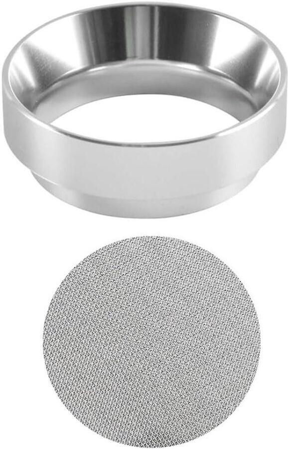 Espresso Puck Screen Doseer Trechter Espresso Bereiding Roestvrij Staal 58mm Zilver