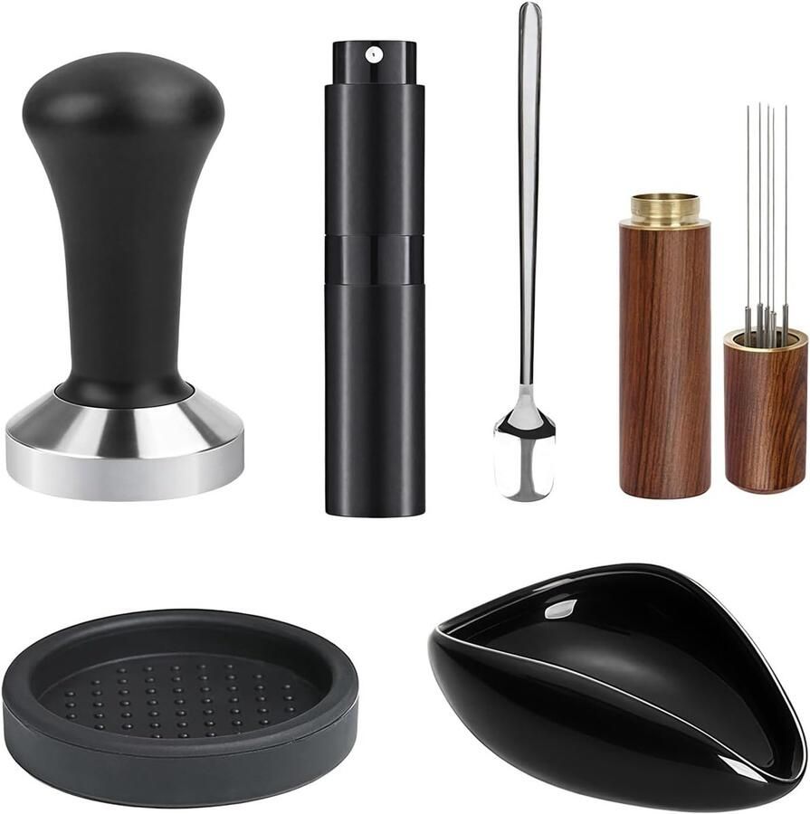 Espresso Sabotage Set Koffie Distributeur Thuis Barista Verzwaarde Basis 53 54mm Hout en Staal