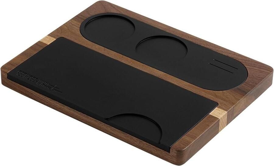 Espresso Sabotage Station Koffie Tamping Mat Barista Werkplek Organiseren Afneembare Siliconen Pad 51 54 58mm Walnoot Beuken