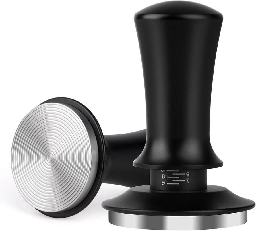 Espresso Saboteer Koffie Tamper Perfect Espresso Maken Verstelbare Diepte 53mm Zwart