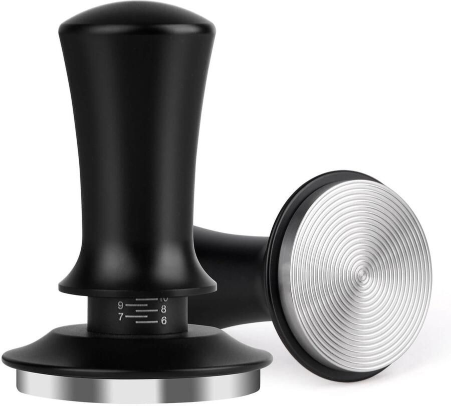 Espresso Saboteer Koffie Tamper Perfect Espresso Maken Verstelbare Diepte 53mm Zwart
