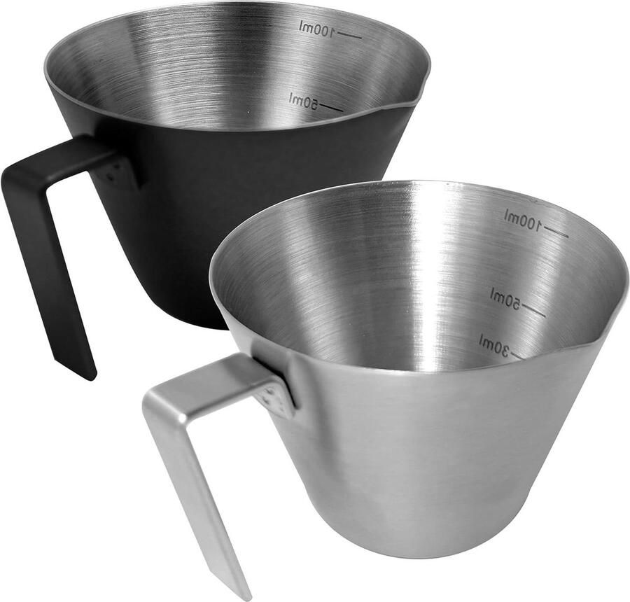 Espresso Shot Cups Maatbekers Koffie Precieze Koffie Maken Met Maatstrepen 100ml Zilver en Zwart