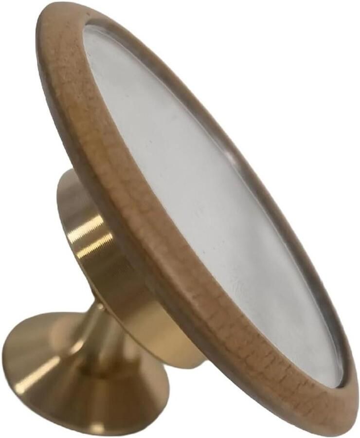 Espresso Spiegel Koffie Observatie Perfecte Extractie Magnetische Bevestiging 8.5 cm Houtkleur