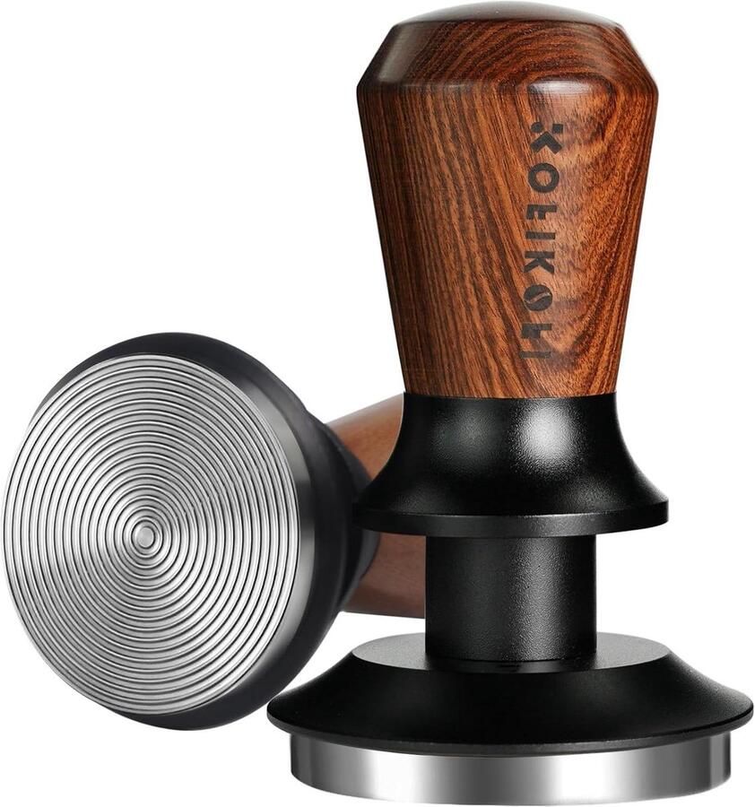 Espresso Stamper Koffie Tamper Espresso Bereiden Dubbele Veerbelasting 58 mm Zwart