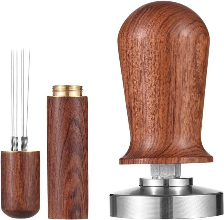 Espresso Stamper Set Koffie Tamper Espresso Bereiden Gekalibreerde Veerbelasting 51 mm Zilver
